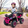 thumbnail image 4 of Costway 24V Kids Ride on Electric ATV Car Toy with Spring Suspension & LED Lights USB Pink, 4 of 10