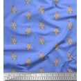 thumbnail image 1 of Soimoi Blue Cotton Voile Fabric Dot & Deer Animal Decor Fabric Printed Yard 42 Inch Wide, 1 of 3