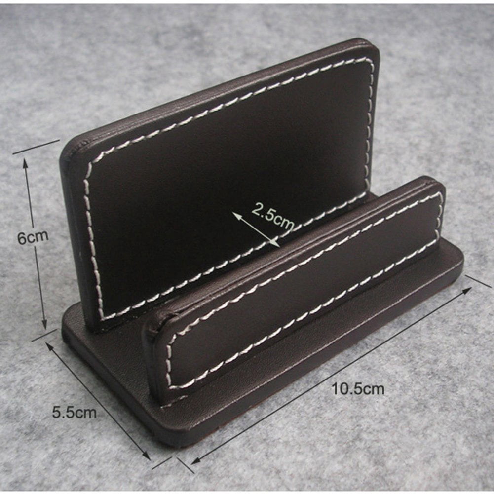 3pcs/set Desk Organizer Sets Leatherette Office Accessories Supplies Including Tissue Holder Pencil And Business Name Cards Stand Brown