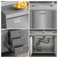 thumbnail image 4 of Aparador de acero inoxidable 304, armario de cocina con múltiples puertas, armario para comedor, almacenamiento de cocina, estante ajustable, 4 of 4