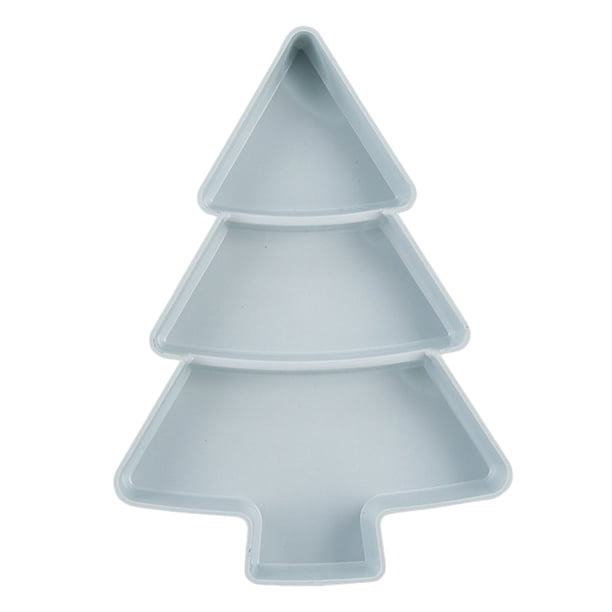 Billuyoard Caja para servir dividida de plástico con forma de árbol de Navidad, bandeja para servir aperitivos en forma de árbol de Navidad Cocina y Comedor verde claro