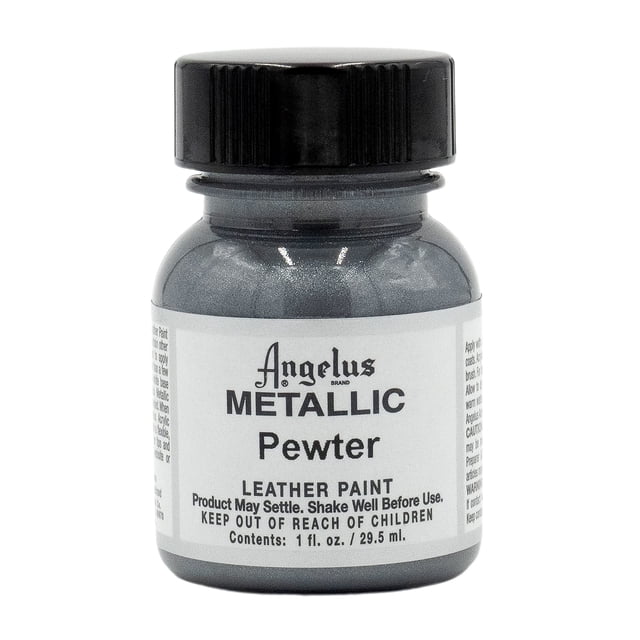 Pintura para cuero Angelus metálica color peltre 29,5 ml