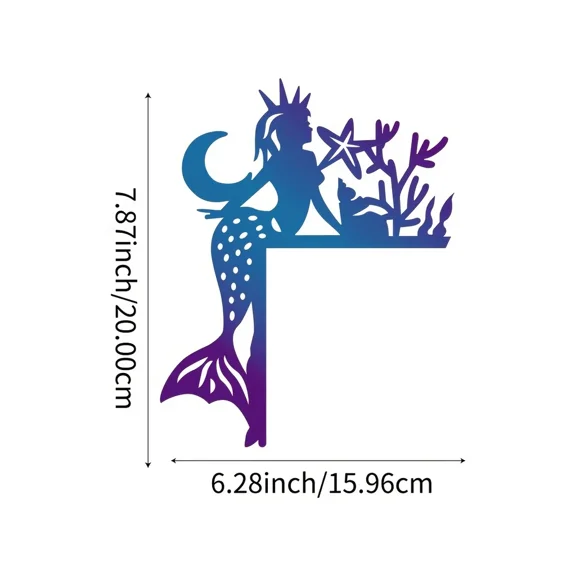 1pc Door Frame Corner Decoration, Colorful Mermaid Decorative Wall Stickers Door Corner Decoration Iron Art Silhouette