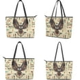 thumbnail image 3 of ZUXONGSY African Tribal Eagle Print Leather Satchel Bag for Women with Matching Wallet Set Waterproof Office Tote for Shopping Work, 3 of 4