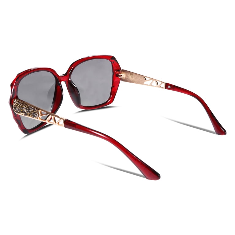 FEISEDY Polarized Women Square Sunglasses Sparkling  display picture 3