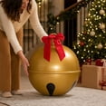 thumbnail image 3 of Giant Gold Inflatable Christmas Bell Ornament Indoor Outdoor Christmas Decor for Yard Holiday Party Home Celebrations 24 Inch, 3 of 4