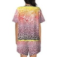 thumbnail image 6 of Fuzoiu Leopard Skins And Heads Print Women's Short-Sleeved Pajama Set,Lounge Sleepwear Set,Womens Pajama Sets 2 Piece,Button-Up Top and Shorts with Pockets-Small, 6 of 7