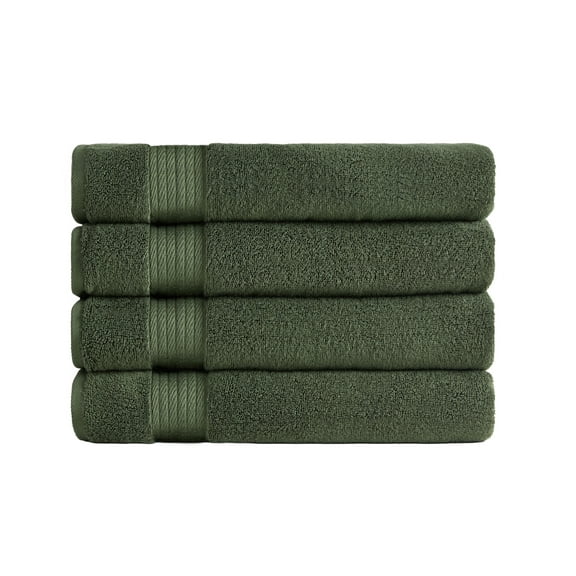 Ozdilek 4-Piece 16x30 Hand Towels 575 GSM – 100% Turkish Cotton, Luxury Soft Velour, Quick Dry & Absorbent, Fade-Resistant, Comfortable & High-Quality Cotton Towel (Fern Green)