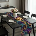 thumbnail image 2 of Yellow Purple Green Table Runner 60 Inches Long, Modern Abstract Art Geometric Kitchen Coffee Dining Table Decoration for Home Party Birthday Wedding Home Decor 13x60 Inches, 2 of 8