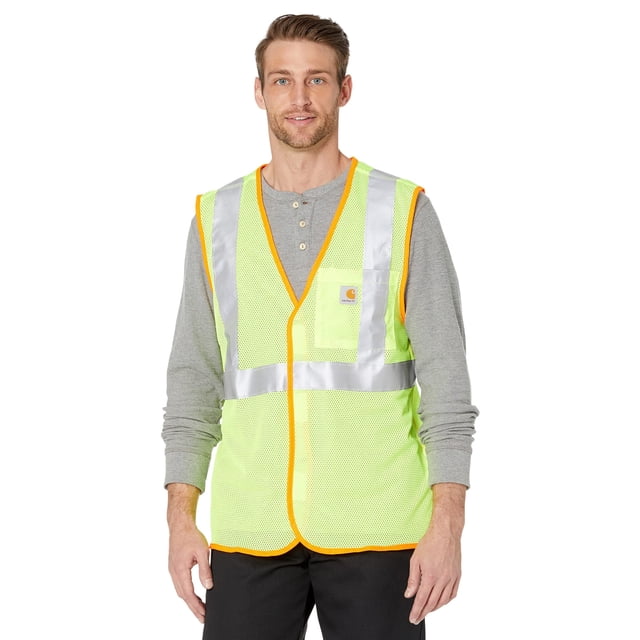 Carhartt Men's High Visibility Class 2 Vest,Brite Lime,Large