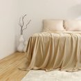 thumbnail image 3 of Sleepgram Viscose from Bamboo Full Bed Sheets w/2 Pillowcases, Sand, 3 of 6