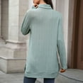 thumbnail image 7 of Qulqfy Womens Long Sleeve Tops Dressy Casual Turtleneck Knitting Cotton Green Blouses Fall Tunic Shirts for Women, 7 of 7