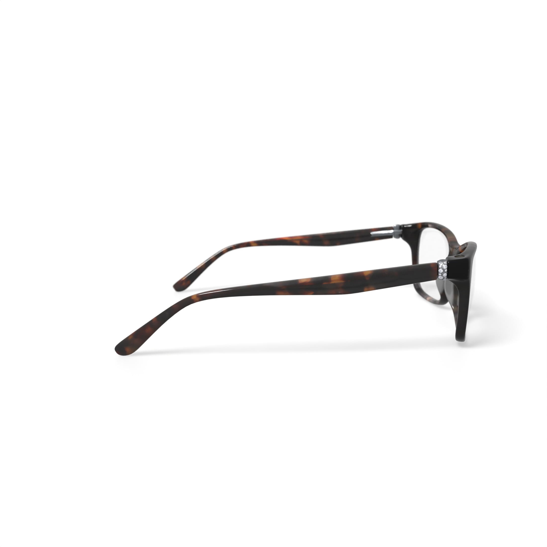EasyClip Women's EC3321 Square Prescription Eyeglasses with Case, Brown Tortoise