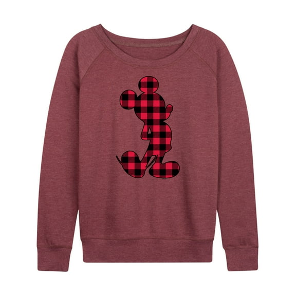 Mickey & Friends - Mickey Plaid - Women's Lightweight French Terry Long Sleeve Shirt
