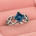 thumbnail image 5 of Mooneye 5mm Square Shape London Blue Topaz 925 Sterling Silver Celtic Women Mother's Day Gift Ring, 5 of 7
