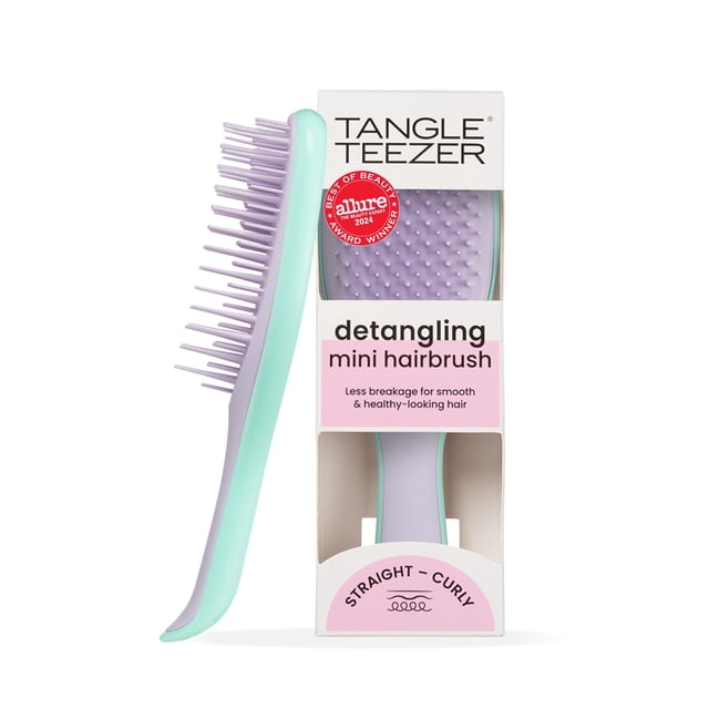 Tangle Teezer | El mini cepillo desenredante húmedo para cabello húmedo y seco, perfecto para niños y viajes, elimina nudos y reduce la rotura, hoja de glicina