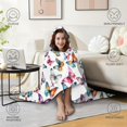thumbnail image 4 of Wearable Blanket,Colorful Butterfly Pattern Hooded Wearable Flannel Blanket for Adults & Teens,Winter Poncho Shawl Wrap Cape Cozy Anti-Pill,50"x60", 4 of 5
