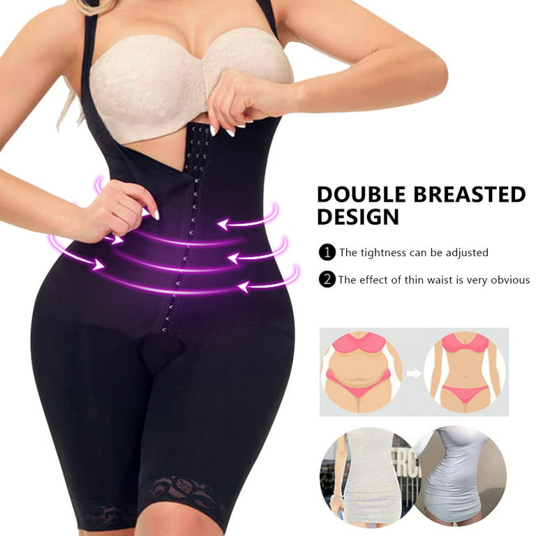 Faja Bodysuit Butt Lifter Shapewear for Women Tummy Control Seamless Full  Body Shaper Open Bust Plus Size Waist Trainer (Color : Skin, Size 
