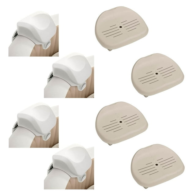 Intex 28505E PureSpa Appui-Tête en Mousse (Lot de 4) & Siège de Spa Intex (Lot de 4)
