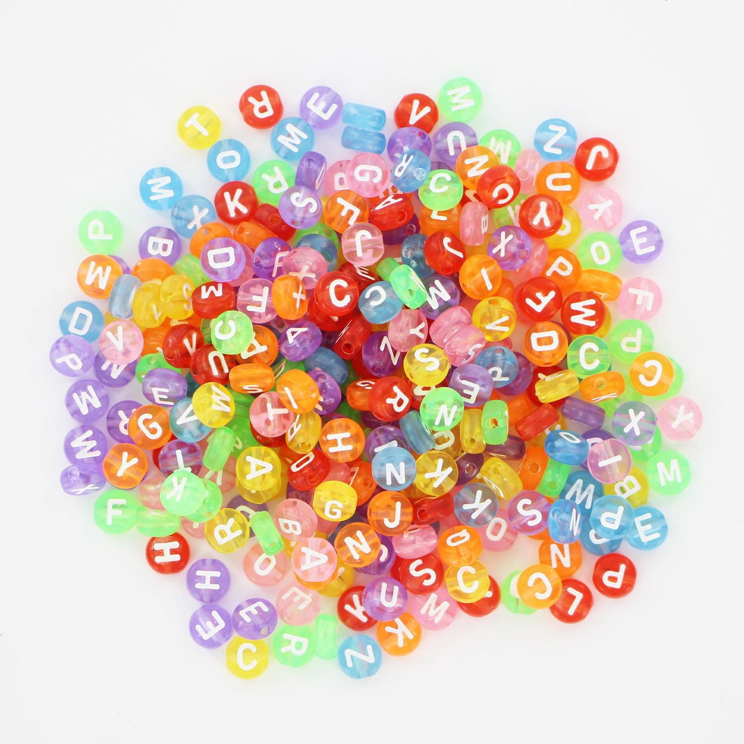 TINY HANDS Perles d'alphabet rondes, transparentes, 300 mcx, 6 mm (0,23 po), 6 ans et plus, enfants, artisanat