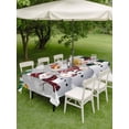 thumbnail image 3 of Outdoor Tablecloth with Umbrella Hole and Zipper, Christmas Snowman Rectangle Table Cloth 60x120 Inch Waterproof Tablecloth, Grey Xmas Pine Branches Snowflakes Red Birds Picnic Table Cover for Patio, 3 of 7