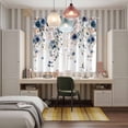 thumbnail image 4 of Navy Blue Flowers Kitchen Curtains Window Panels, Spring Floral Elegant Pastoral Watercolor Insulated Window Treatment Curtain, Grommet Curtains for Bedroom/Living Room/Bathroom, 2 Piece 42"Wx63"L, 4 of 8