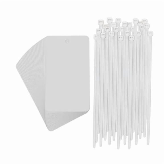 Brady Tag, Blank, Metal, 5 in H x 3 in W, White, Rectangle, 25 PK 56937-PK