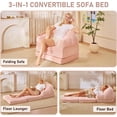 thumbnail image 3 of Pipleo 3-in-1 Folding Sofa Bed, Convertible Floor Lounger & Chair with Back Support, Portable Handle, Comfy Couch for Small Apartment Living Room Bedroom, 3 of 7