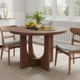 thumbnail image 2 of Christopher Knight Home Farmhouse 48" Round Dining Table, Solid Wood U-Base, Walnut, 2 of 11