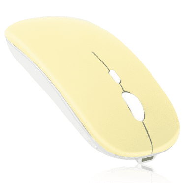 2.4GHz & Bluetooth Rechargeable Mouse for Oppo A16 Bluetooth Wireless Mouse Designed for Laptop / PC / Mac / iPad pro / Computer / Tablet / Android Banana Yellow