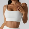 thumbnail image 3 of SWSMCLT Women's Yoga Crop Top Summer Quick Dry Ribbed Fitted Gym Workout Camisole Shirt with Built-in Bra Push Up Support Padded Cami Sexy White 10, 3 of 5
