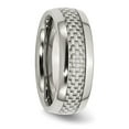 thumbnail image 4 of Auriga Stainless Steel Polished with Grey Carbon Fiber Inlay 8 mm Band for Women Size 10.5, 4 of 6