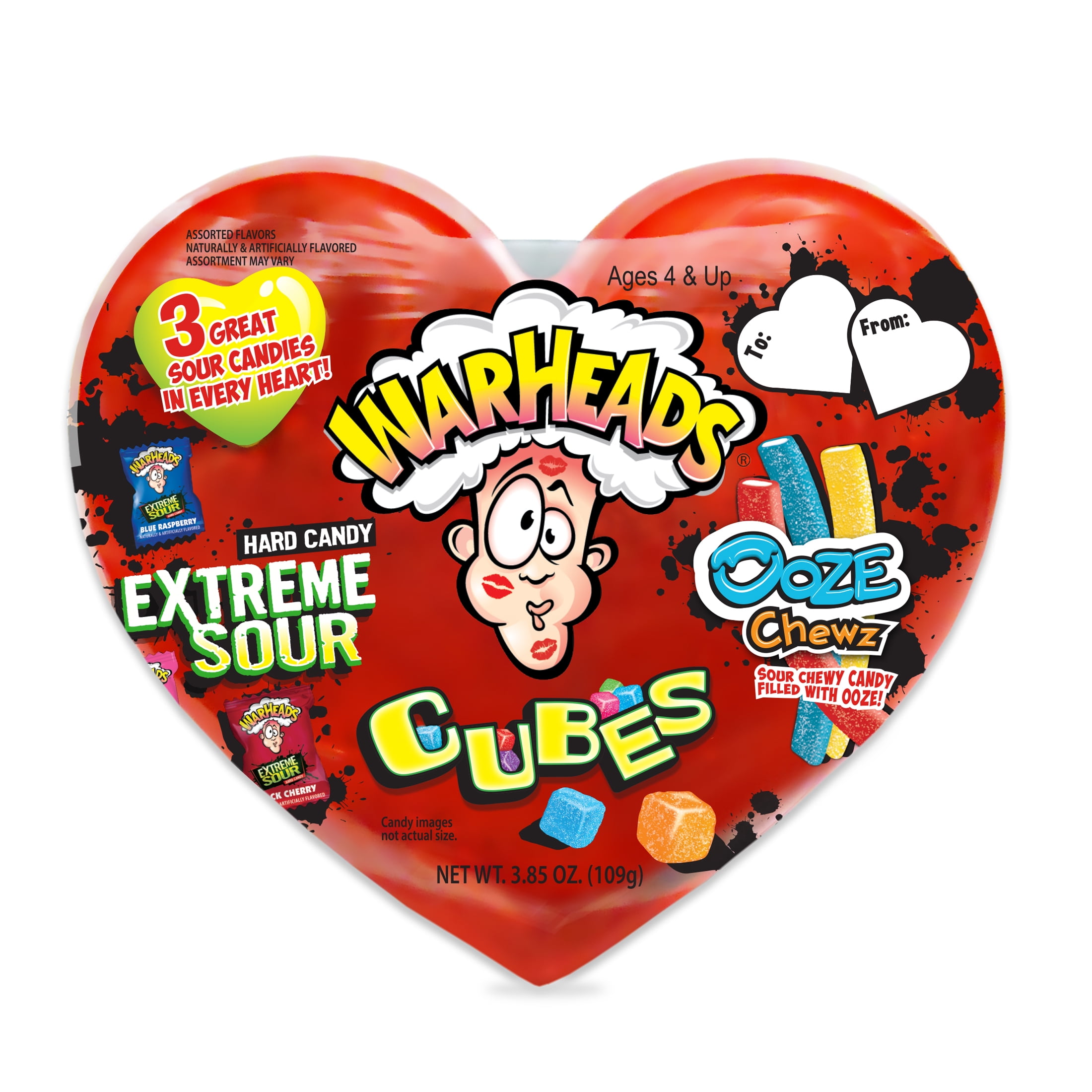 WARHEADS Valentine's Day Sour Scrambler Heart 3.85oz.