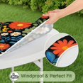 thumbnail image 5 of Pioneer Flower Floral Print Pattern Round Fitted Tablecloth with Elastic Edge,Dining Table Cover Waterproof,Outdoor Round Tablecloth for Camping,Dining,Indoor and Outdoor, 5 of 7
