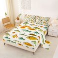 thumbnail image 2 of Manfei Watercolor Sea Fish King Sheets, Kawaii Animal Bedding, Cream Orange, 4pcs, 1 Flat Sheet, 1 Fitted Sheet and 2 Pillowcases, 2 of 6