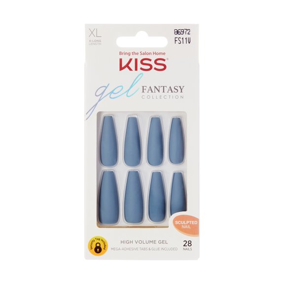 KISS Gel Fantasy Sculpted Nails, Just Like Magic, XL, Coffin