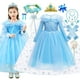 thumbnail image 2 of Vestido de princesa Elsa de Frozen para niños, ropa de manga larga, Cosplay de bola, capa de lentejuelas, malla Floral, regalo de Disney 2-10T Fivean unisex, 2 of 2