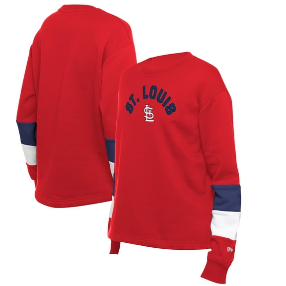 Women's-New Era Red St. Louis Cardinals Game Day Color Pullover Sweatshirt