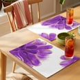 thumbnail image 4 of Purple Gold Placemats Set of 6 Abstract Flower Ombre Aesthetics Paint Place Mats Indoor Wipeable Table Mats Washable Cloth Dining Table Placemats for Kitchen Holiday Party Home Decor 13x19 Inch, 4 of 9