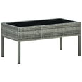 thumbnail image 1 of vidaXL Garden Table Grey 75x40x37 cm Poly Rattan, 1 of 4