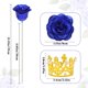 thumbnail image 4 of Bouquet de rosas brillantes Waipfaru, para hacer tú mismo, rosa azul falsa, 24 tallos, 4 of 7