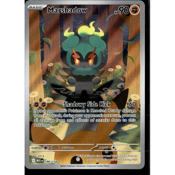 Collectible 2025 Pokemon Meowscarada ex Special Illustration Marshadow Secret Rare Holo #146/132
