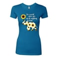 thumbnail image 2 of In A World Where You Can Be Anything Be Kind Inspirational/Christian Womens Slim Fit Junior Tee, Turquoise, Small, 2 of 3