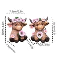 thumbnail image 2 of Highland Cow Figurine Highland Cow Bathroom Decor Cute Resin Cow Statue for Farmhouse Home Kitchen Living Room Office Desk and Tiered Tray Decoration, 2 of 5