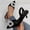 Black, variant on Women's Heeled Sandals for Women Trendy French Pointed Toe Rhinestone Buckle Slingback Kitten Heels Comfortable Suede Dress Shoes Spring Summer Fashion Plus Size Black Sandals for Women
