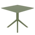 thumbnail image 3 of Luxury Commercial Living 31" Olive Green Square Dining Table, 3 of 4