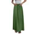 thumbnail image 4 of Jdkau Skirts for Women Flowy Summer Skirts High Waist A Line Skirt Casual Floral Boho Skirt Long Skirts for Women Trendy（Dark Green,L）, 4 of 8