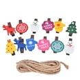 thumbnail image 3 of Christmas Wood Clips Lovely Photo Clothespin Craft Clothespin with Burlap String, 3 of 9