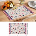 thumbnail image 6 of 4th of July Placemats Set of 8 Blue Red Striped Stars Independence Day Place Mats Indoor Wipeable Table Mats Washable Cloth Dining Table Placemats for Kitchen Holiday Party Home Decor 13x19 Inch, 6 of 9