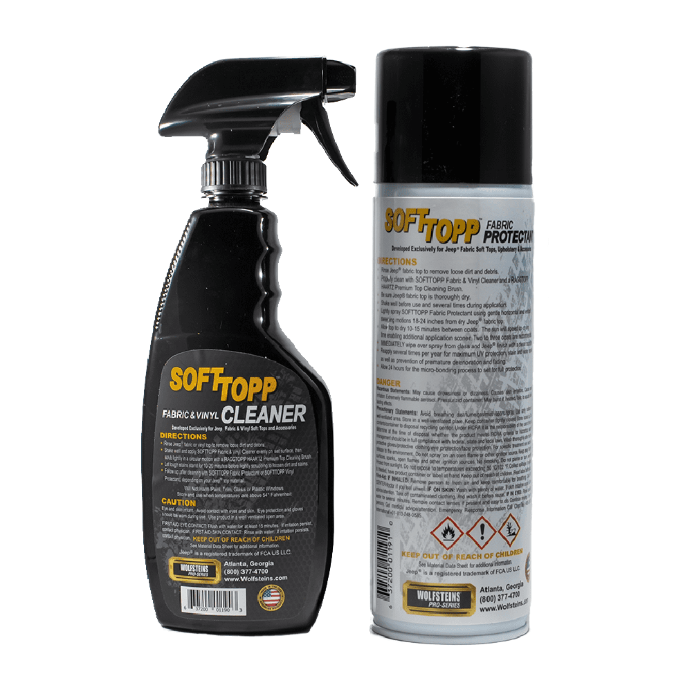 SOFTTOPP (by RAGGTOPP) Fabric Jeep Top Cleaner & Protectant Kit - Pack of 2